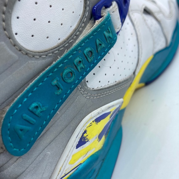 2019 Nike Air Jordan 8 Retro OG White Aqua CI1236-100 Sz 7 Women’s - Picture 10 of 12
